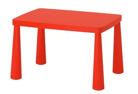 Стол детский прямоугольный красного цвета. Прокат детской мебели